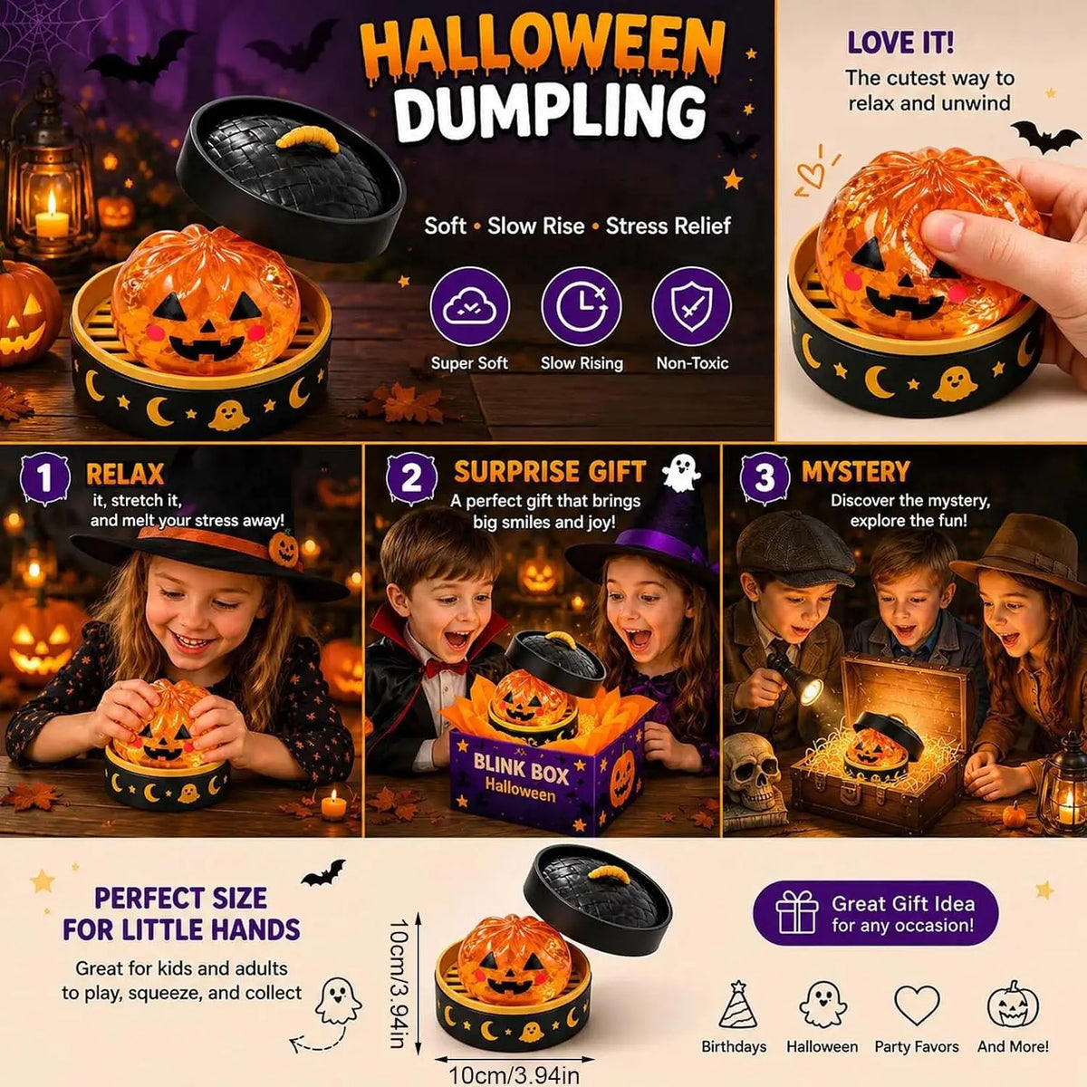 Halloween Dumpling Squeeze Squishy Toy Fidget Toy