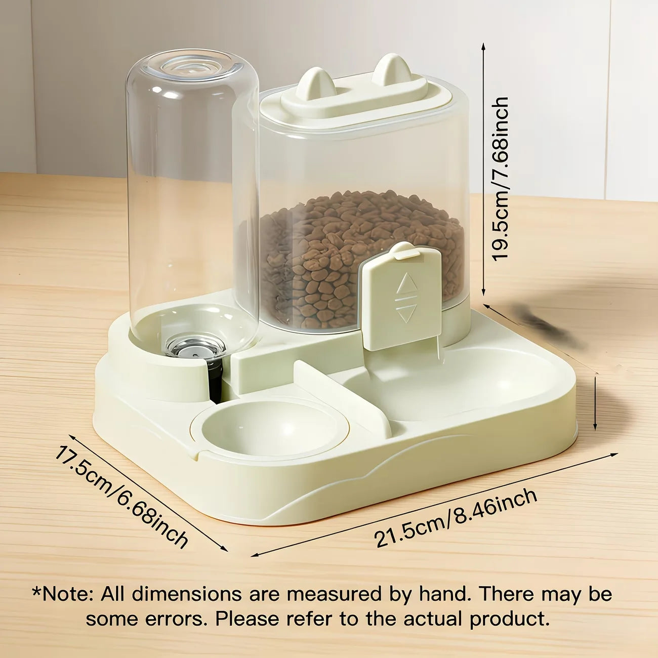 2-in-1 Large Pet Feeder & Water Dispenser, Dry Wet Separation