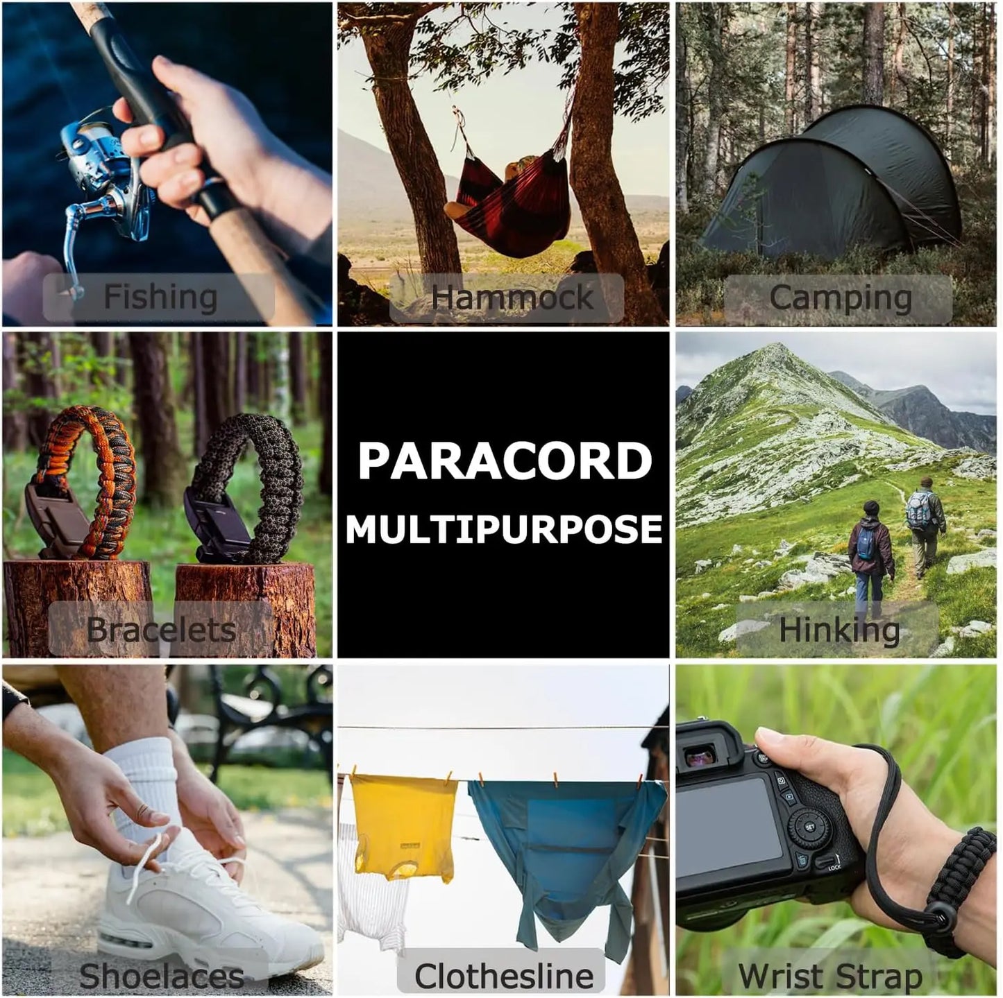 9 Core 650lb Paracord 100m Dia.4mm Military Standard