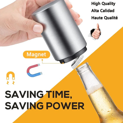 Automatic Beer Bottle Opener Stainless Steel Push