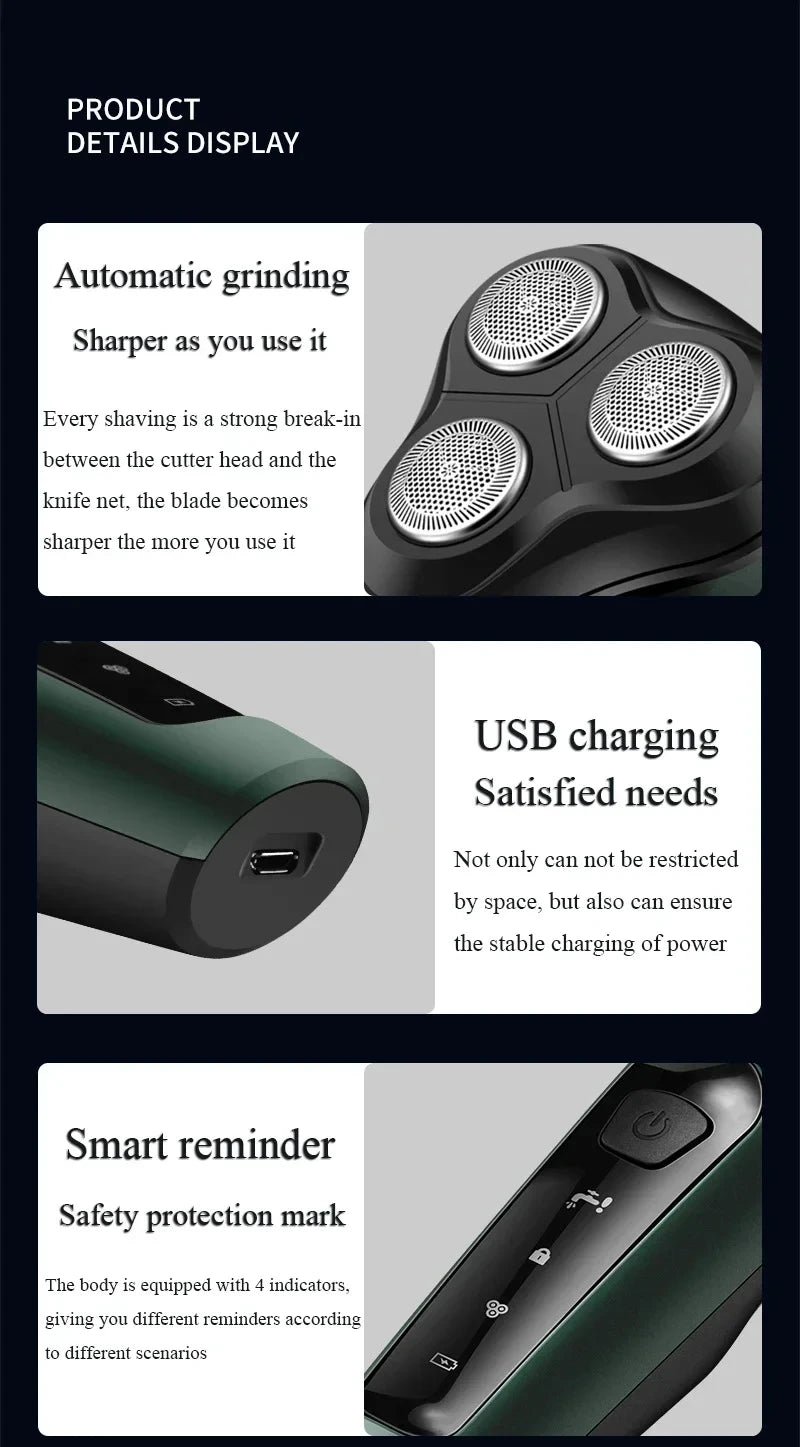 New 9D Man Electric Razor Face Shaver USB Full-body Trimmer