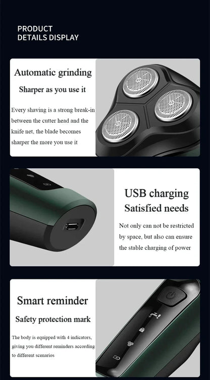 New 9D Man Electric Razor Face Shaver USB Full-body Trimmer