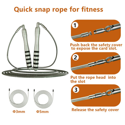 Jump Rope Metal Wire Non-slip Handles Fitness