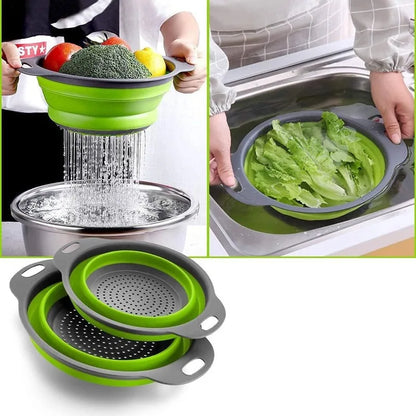 Silicone Folding Drainer Basket Portable Kitchen Strainer