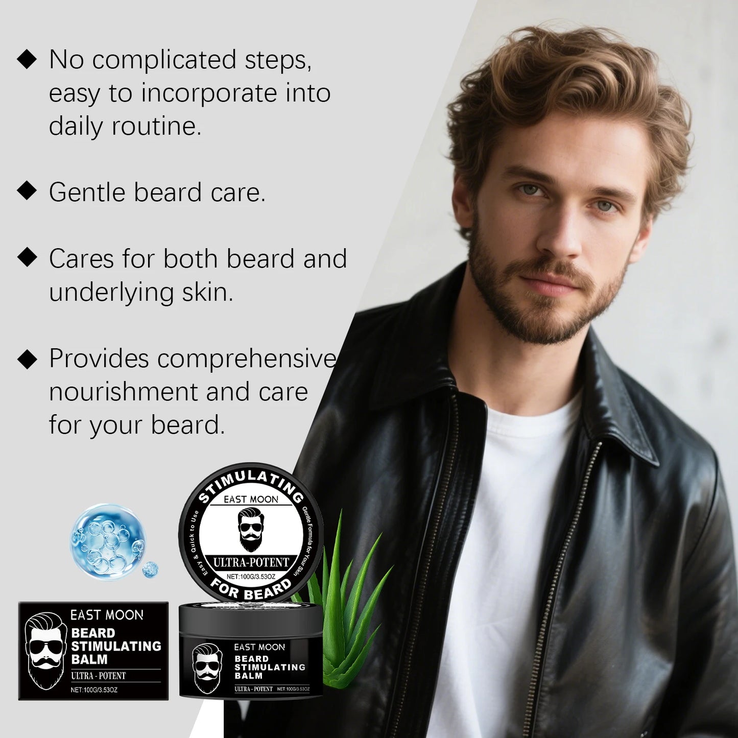 Men's Beard Balm Facial Hair Care Beard Growth Wax