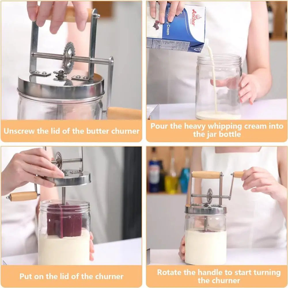 Butter Maker Mason Jar Butter Churner Cream Mixer
