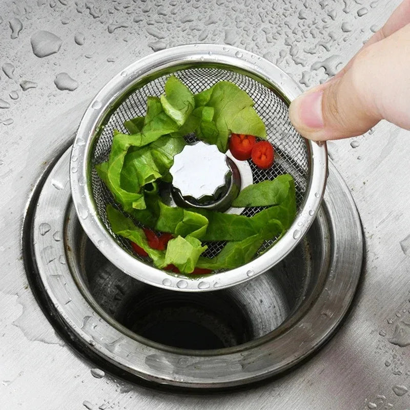 Kitchen Sink Stainless Steel Filter Sewer Mesh Strainers
