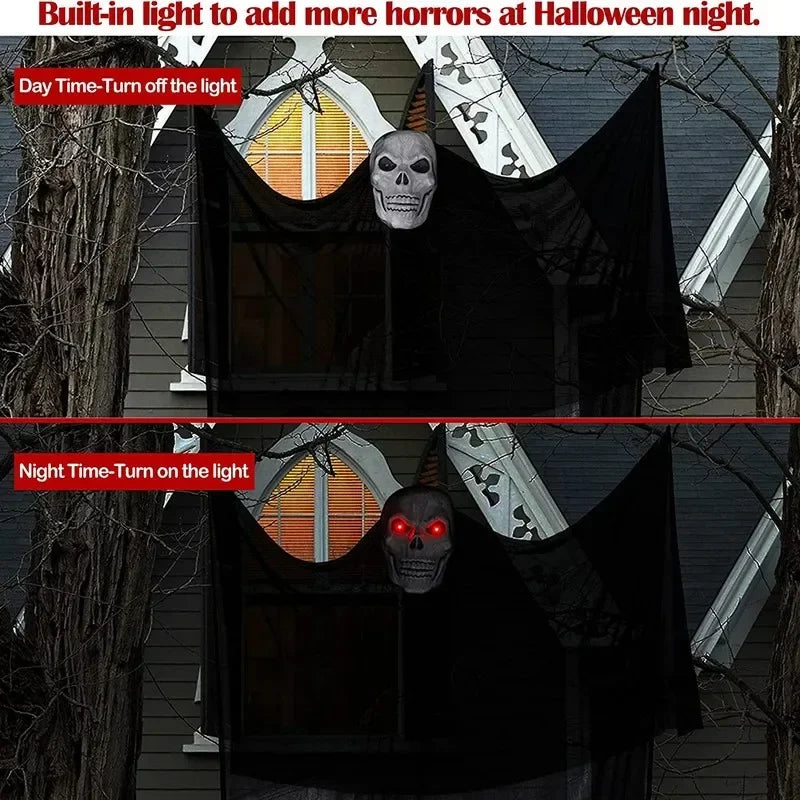 3.5M Halloween Hanging Skull Ghost Haunted House Decoration With LED