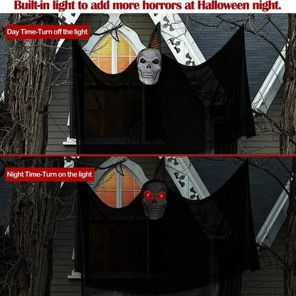 3.5M Halloween Hanging Skull Ghost Haunted House Decoration With LED
