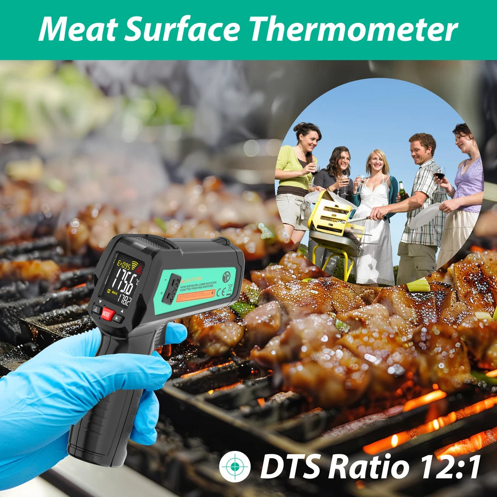 Point Infrared Positioning Thermometer LCD Pyrometer