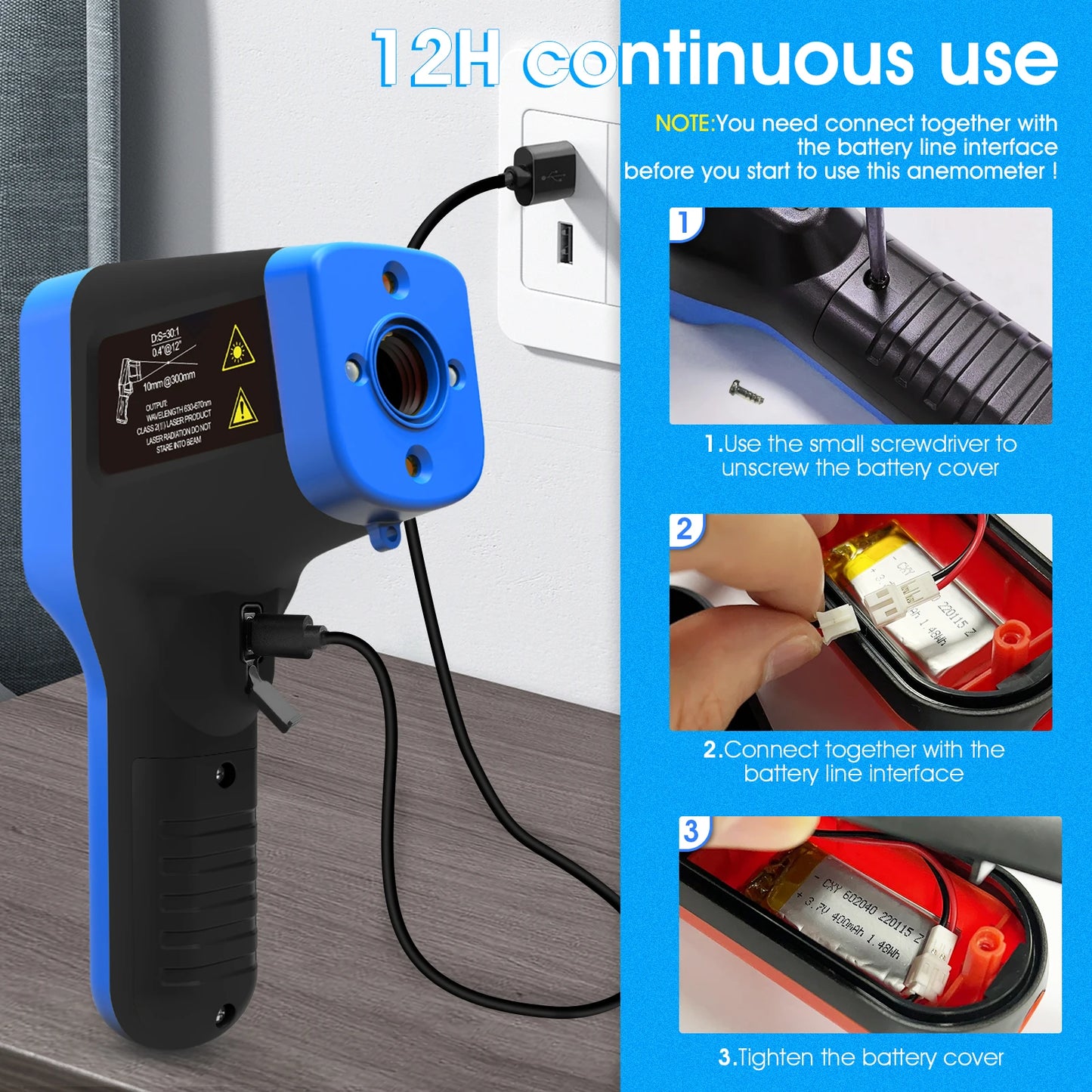Infrared Thermometer Gun Rechargeable High Temp Laser