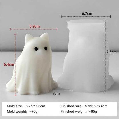 DIY Halloween Candle Spook Puppy Cat Silicone Mold