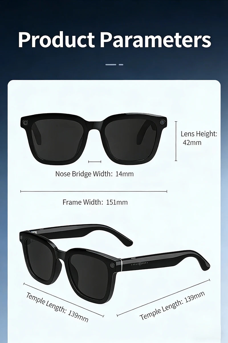 800W Camera AI Smart Glasses Men Translation Sunglasses