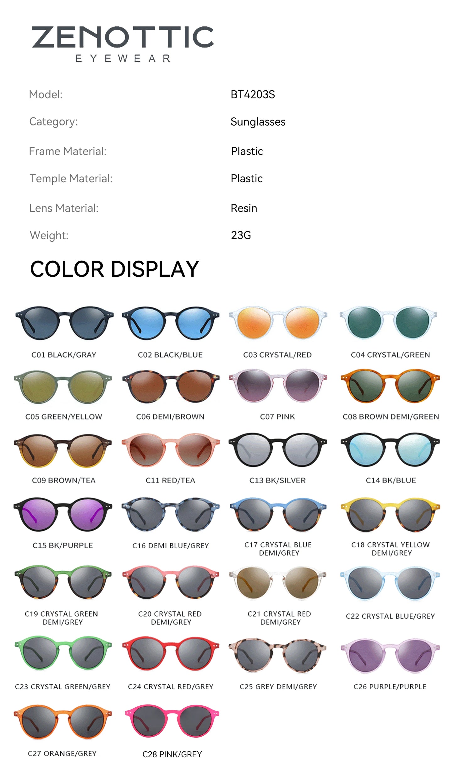 Retro Circular Polarized Sunglasses Vintage
