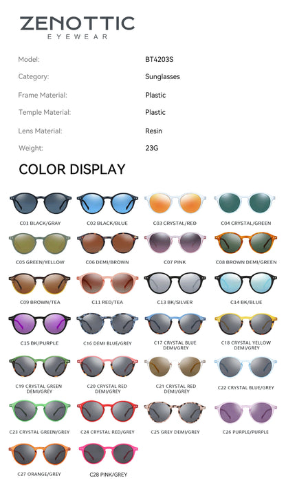 Retro Circular Polarized Sunglasses Vintage