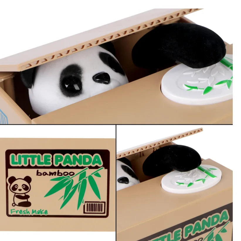 Cute Automated Panda Cat Steal Coin Bank Money Saving Box