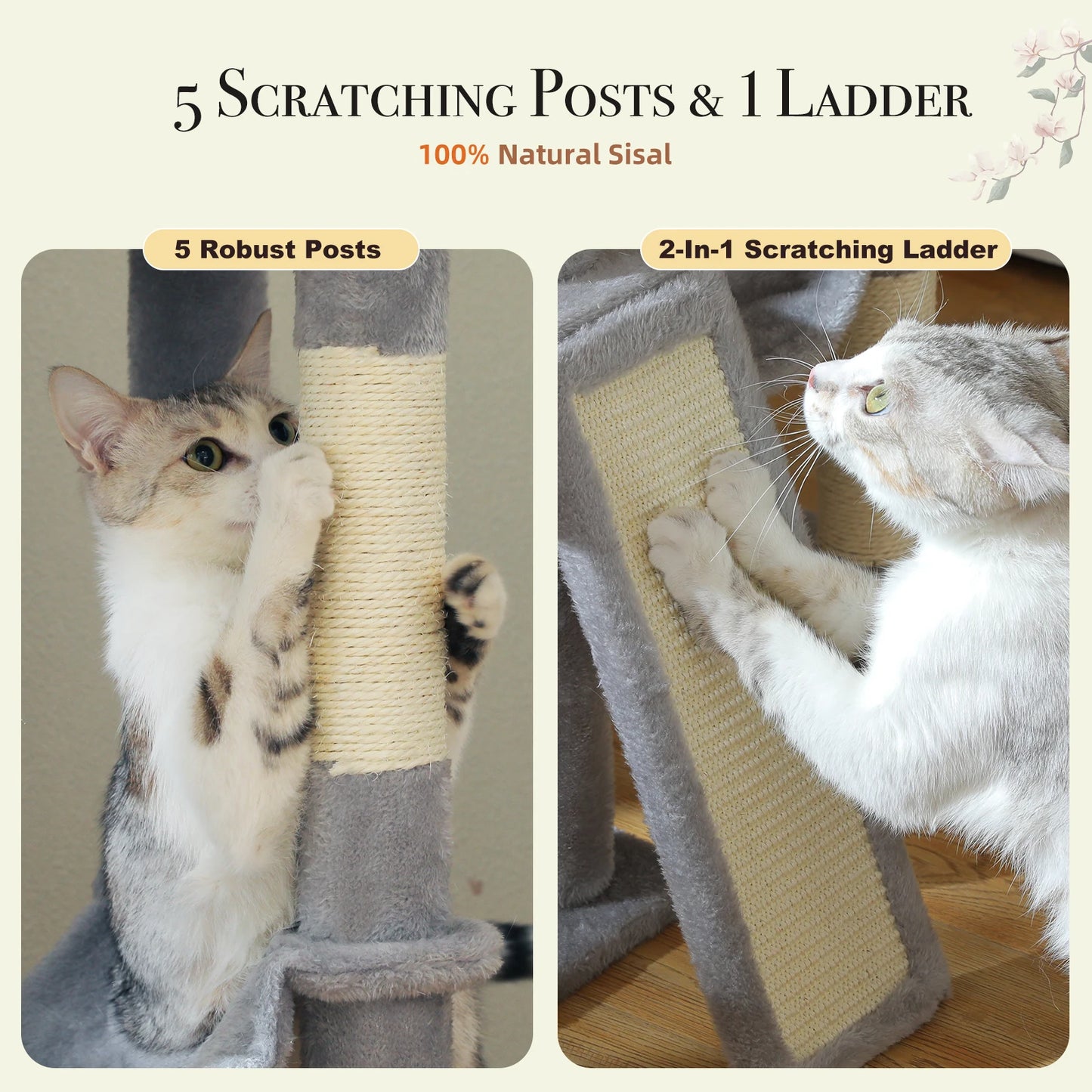 Cactus Cat Tree Floor to Ceiling Tower Scratching Posts