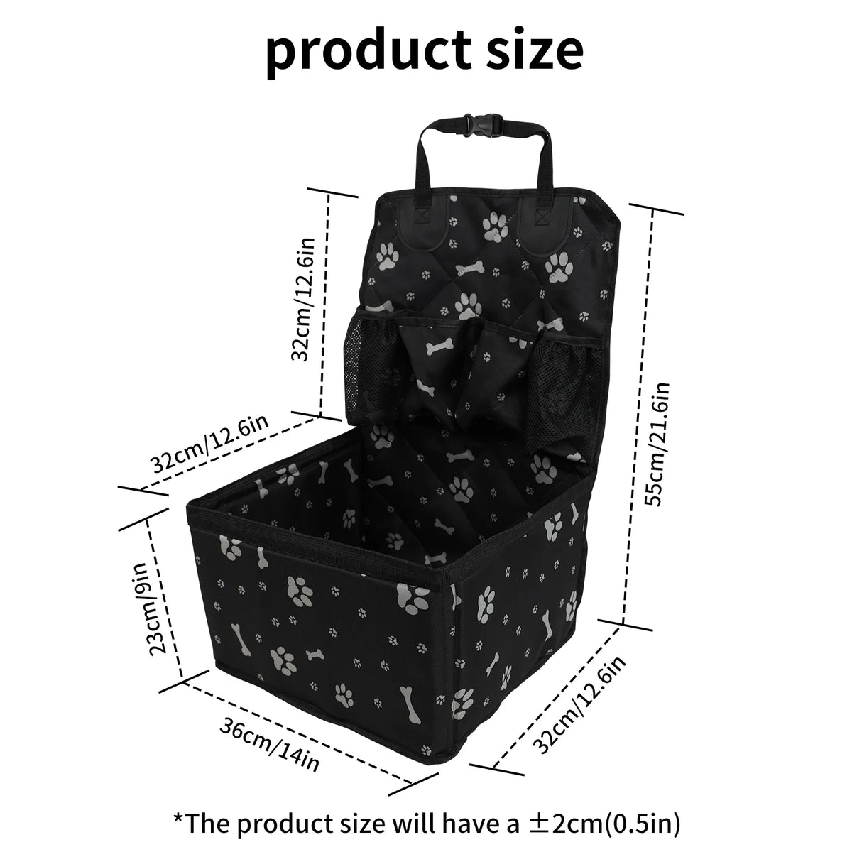 Dog Car Seat with Storage Pocket Travel Dog Bag Cover