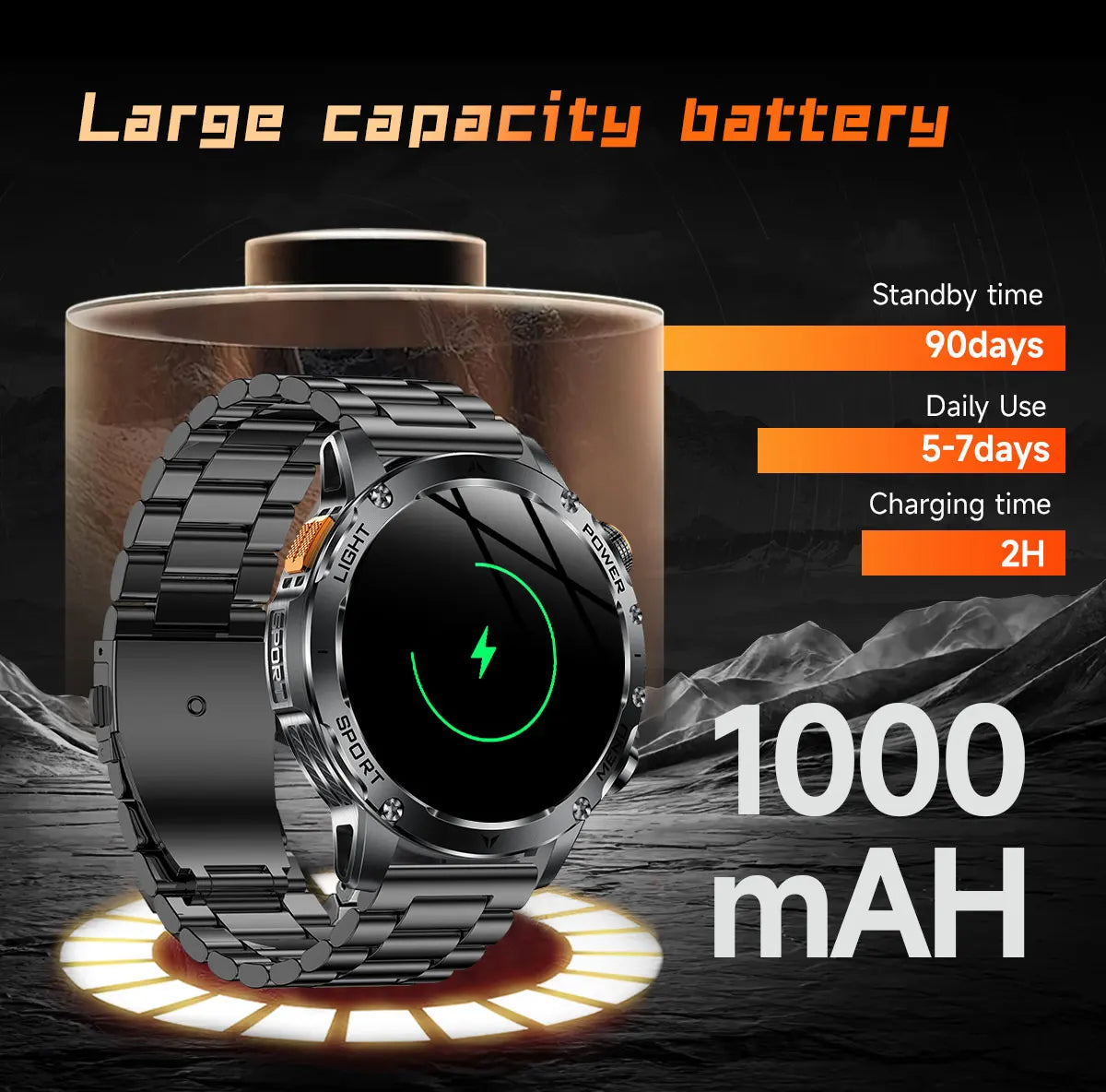 New Military T-Rex 3 Ultra 1000mAh Battery Smart Watch