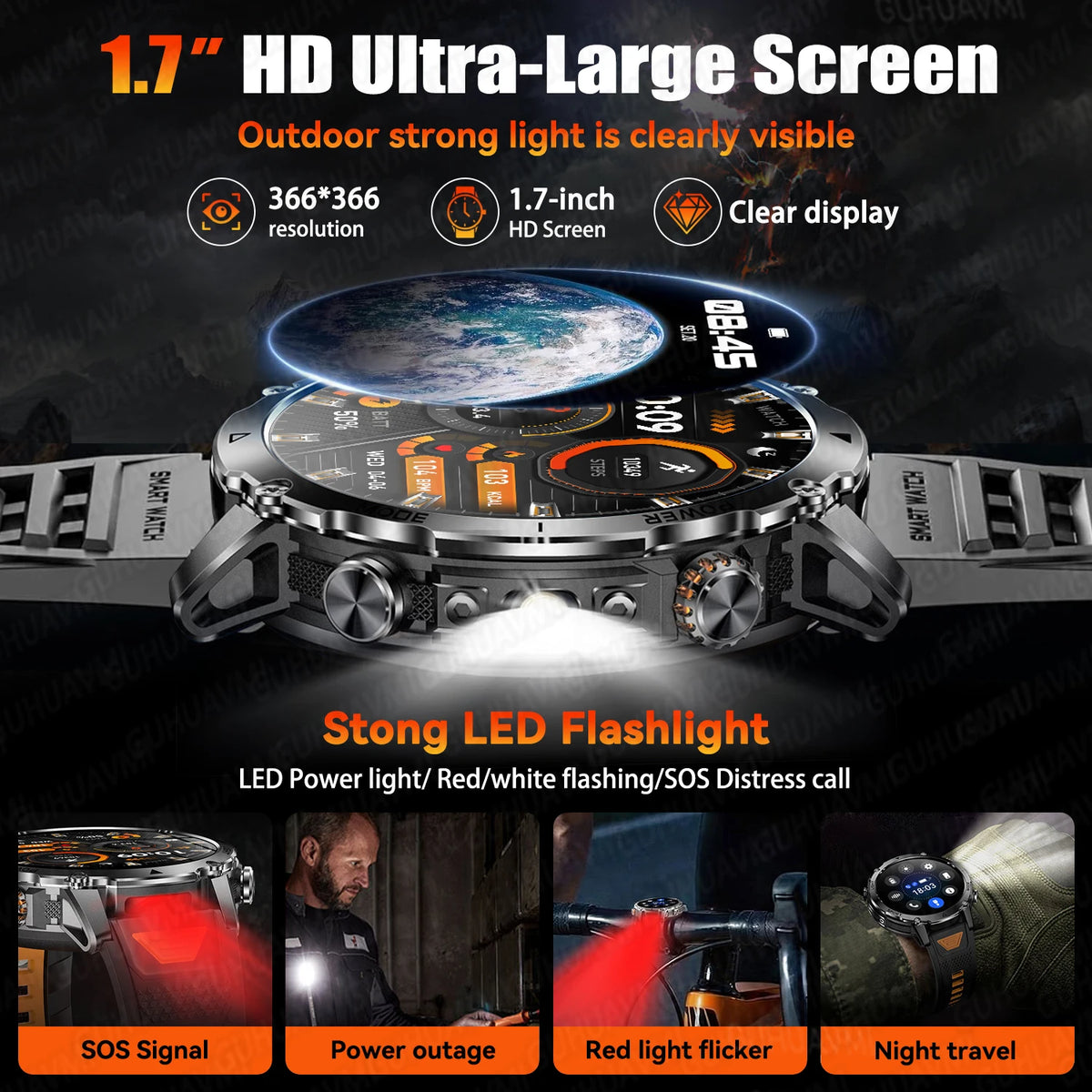 New TANK Ultra 1400mAh Battery Military Smart Watch