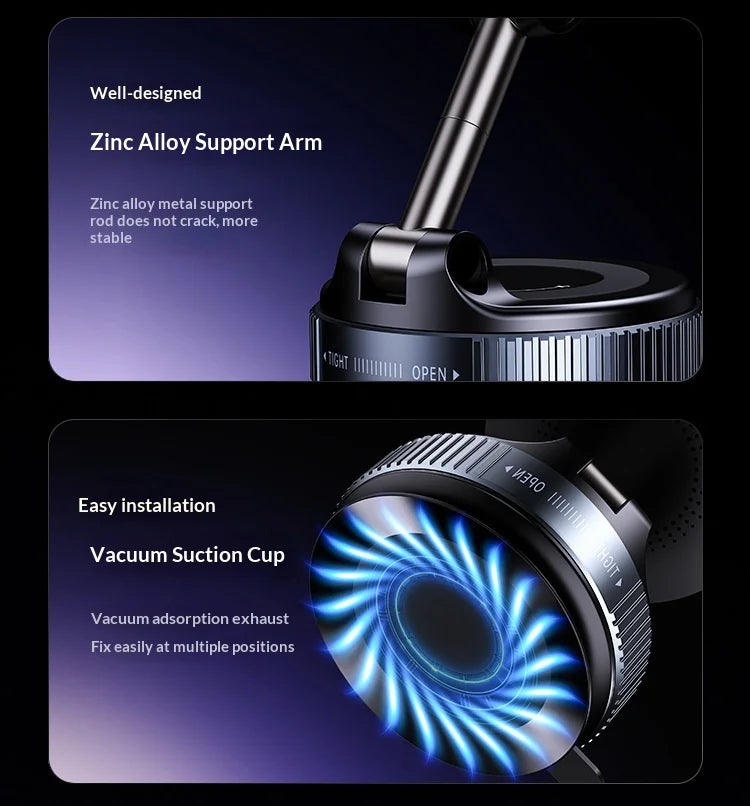 Cross-Border Wireless Charging Vacuum Car Phone Holder
