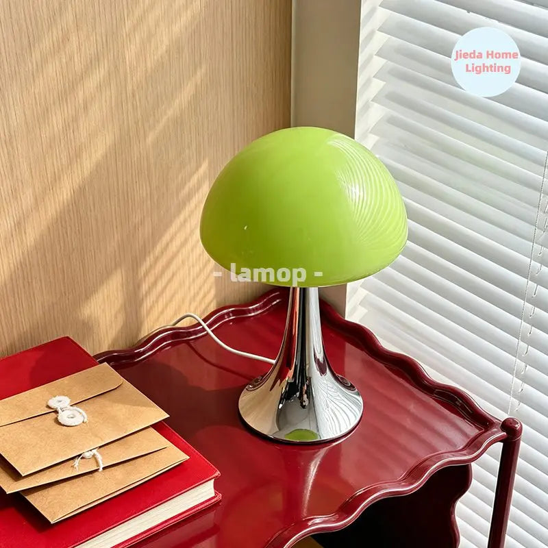 Jellyfish Dome Glass Table Lamp Coastal Modern Bedside
