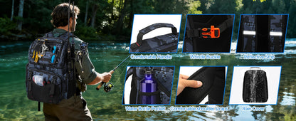 Fishing Backpack 45L Cooler Fishing Tackle Storage Bag