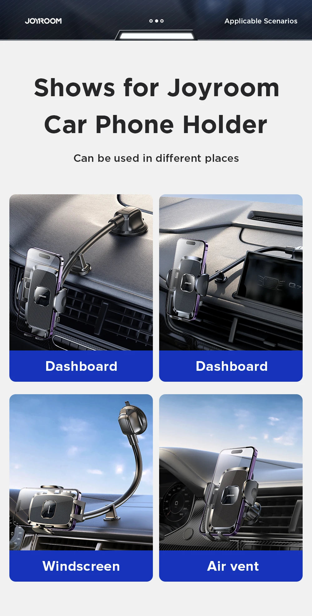 Joyroom Car Phone Holder Mount 360° Widest View Universal