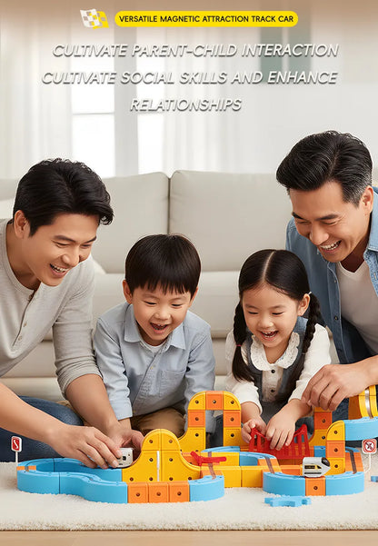 Magnetic Train Set DIY 3D Cube Track Electric Train Set