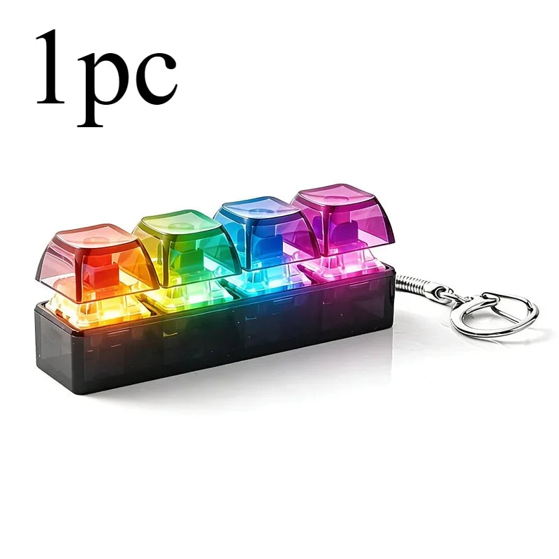 4-Button Fingertip Keychain RGB Fidget Stress Relief