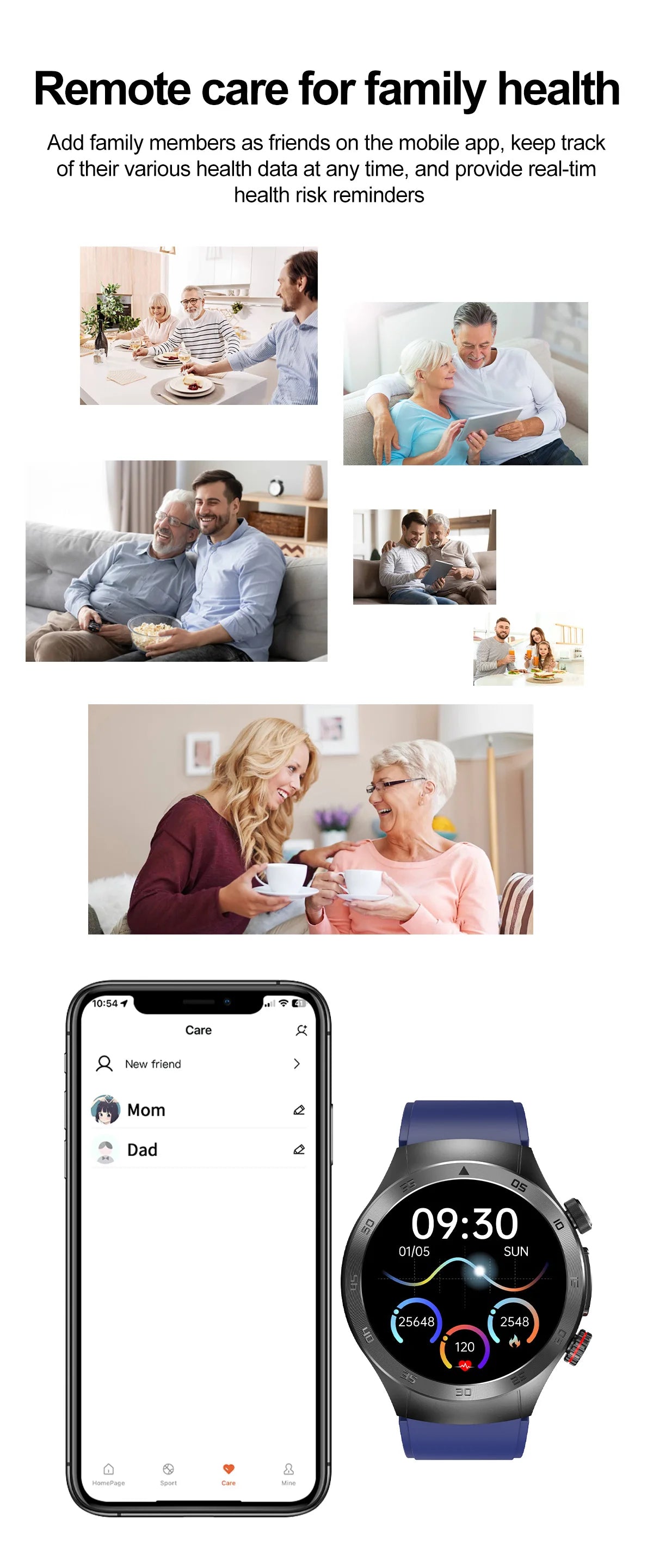 2025New Laser Therapy ECG+PPG Smartwatch For Men Women