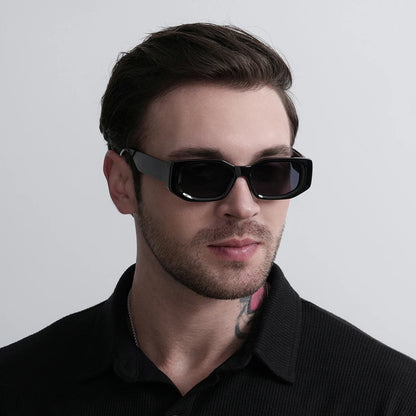 New Black Classic Retro Designer Branded Concave Sunglasses