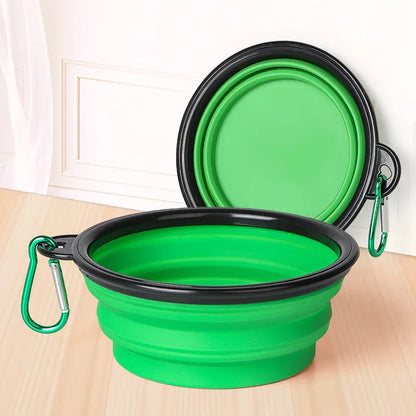 Collapsible Pet Silicone Dog Food Water Bowl Outdoor