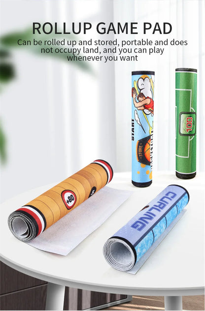 Interactive Bowling and Curling Mat Game Fun Football-Inspired
