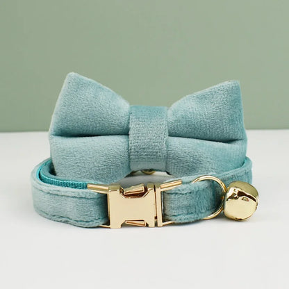 Velvet Cat Collar Bowknot Personalized Collar