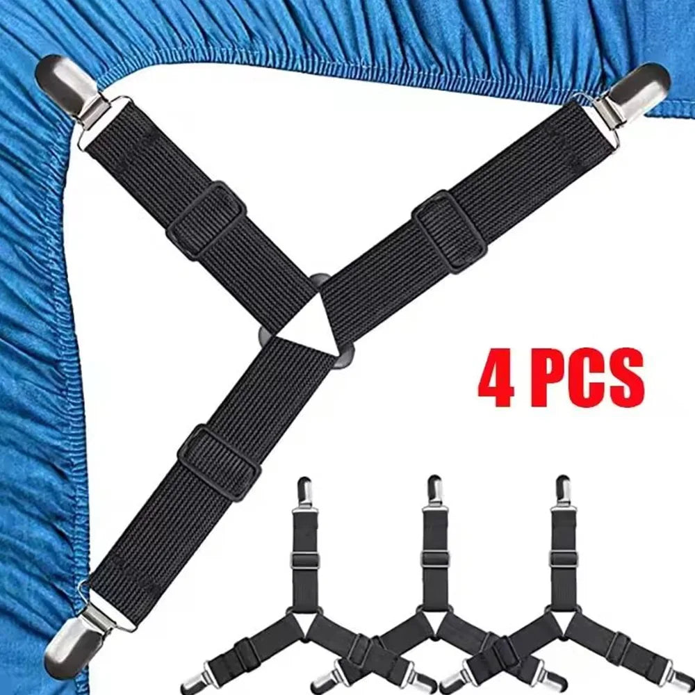Bed Sheet Fasteners Adjustable Elastic Straps Mattress