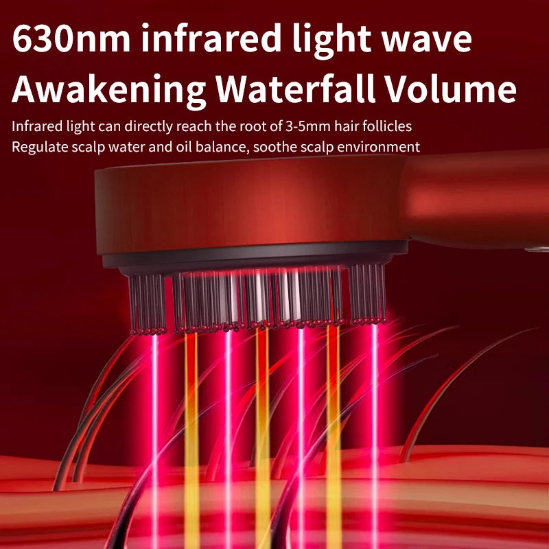 Electric Micro-current Massage Comb Red Light Hair Care