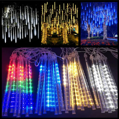 Outdoor LED Meteor Shower Lights Falling Rain Drop
