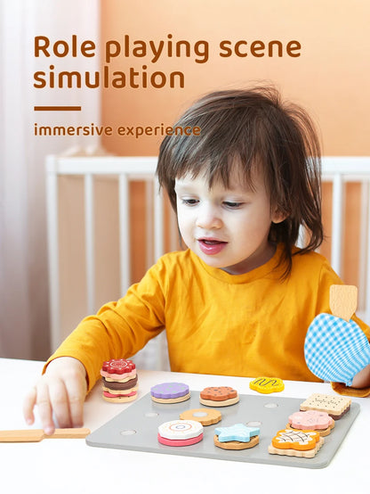 Wooden Kitchen Pretend Play Set Montessori Simulation Plates