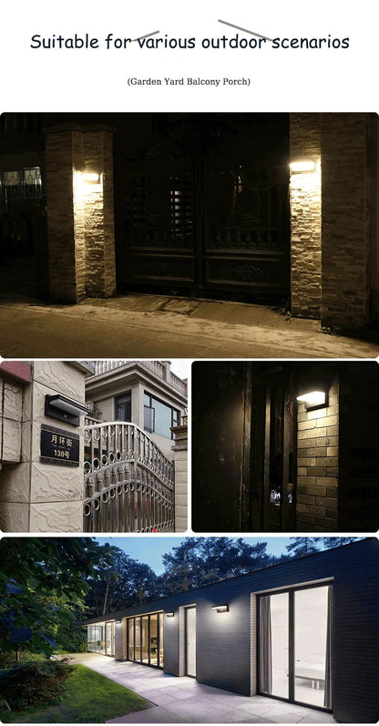 Solar Power Wall Lamp IPX5 Waterproof Garden Lights