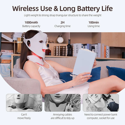 7 Colors Photon Face Neck LED Mask 3D Flexible Silicone