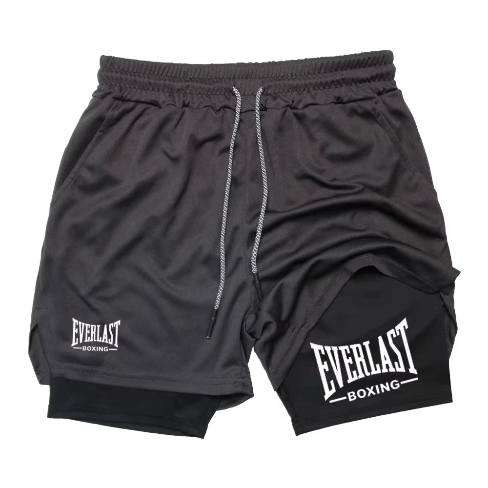 Men's Compression Gym Shorts EVERLAST Printed Sports