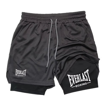 Men's Compression Gym Shorts EVERLAST Printed Sports
