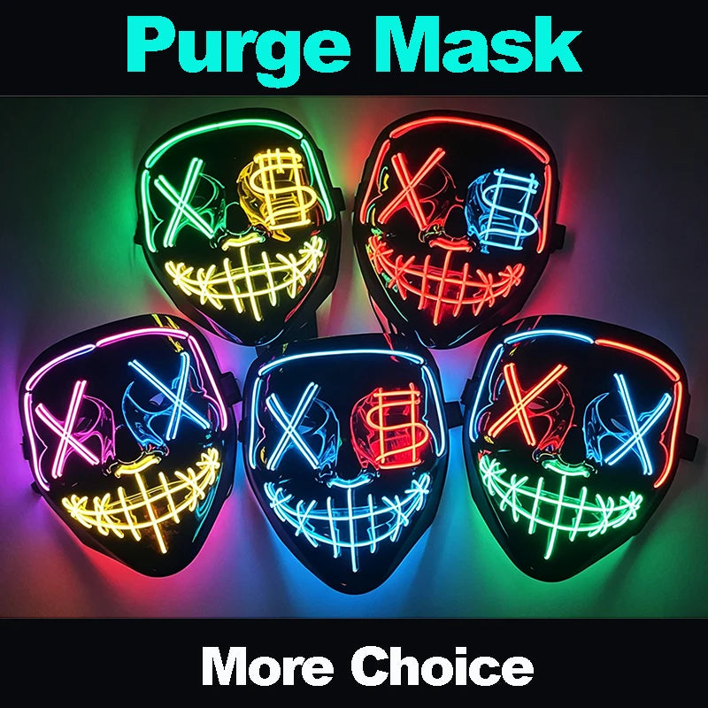 Halloween Party Supplies Luminous LED Purge Mask
