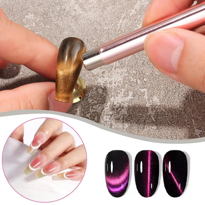 3 In 1 Dual Headed Cat Eye Nail Art Magnetic Stick