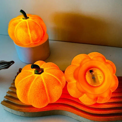 Halloween Pumpkin LED Night Light Battery Powered Warm Lantern For Kids