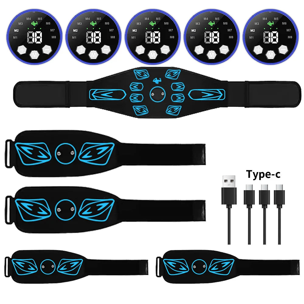 Portable EMS Muscle Stimulator Set – Electric Abdominal Belt