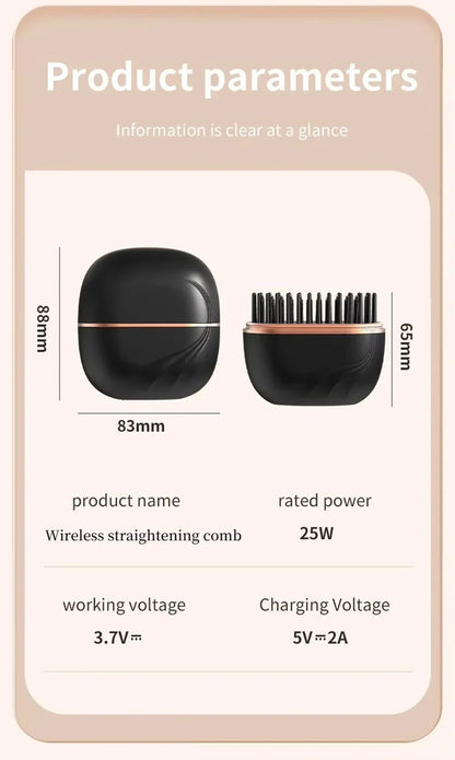 Wireless Hair Straightener Brush 2 in 1, Cordless Straightening