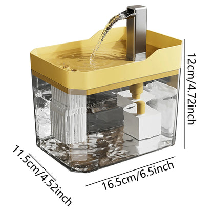 Cat Water Fountain Auto Filter Transparent Cat Drinker