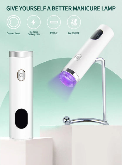 Handheld Quick Drying Nail Lamp Magnetic Mount Rechargeable